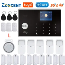 System Zoncent G34 Alarm Home Security System 3g 4g Version Tuya Wifi Apps Control Smart Life Compatible with Alexa Google Assistance