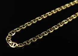 Men039S 10k Gold giallo solido 2 5mm Flat Mariner Link Chain 1624 Inches264F5805161