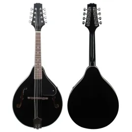 Cables 8 String Guitar A Style Acoustic Mandolin Beginners Adults Musical Instrument Gift Black Basswood Mandolin With Bag Picks Capo