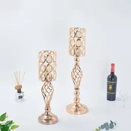 Candle Holders European Style Retro Crystal Holder 50/60cm Tall STOR STORGE Golden Candlestick For Event Home Wedding Decoration 2 st/Lot