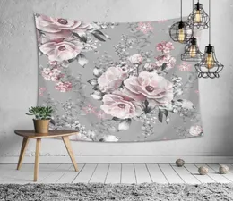 タペストリー風景色の花シリーズタペストリーキャンプ旅行ビーチタオルルーム美的装飾的な布の壁絵画7063572