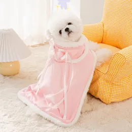 Aparel de cães Pet Dual Use Blanket Outon e Winter Warm Bed Bed Bat tat Carpet Small Shawl Cape Casa