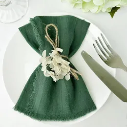 Serwe serwetki 40pcs ręcznie robione serwetki z tkaniny bawełniane z grzywką delikatne na przyjęcia wesela i więcej