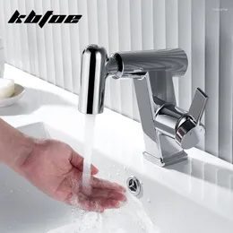 Bathroom Sink Faucets Chrome Pull Out Sprayer Faucet Household Multi-function Cold Water Vessel Mixer Tap Deck Mounted Brass