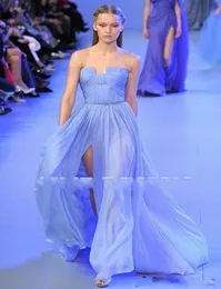 Elie Saab Prom Dresses Evening Gowns Party 라인 정식 Chiffon Pleated Ombre Plus 사이즈 신부 드레스 2802167