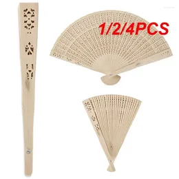 Decorative Figurines 1/2/4PCS Sandalwood Scented Hand Fan Foldable Wooden Wedding Favors Baby