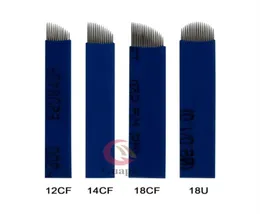 018 mm Blue Flex Microblading Microblading Manuale Manuale Blade da tatuaggi con 12 14 pin 18 18u per ricamo al sopracciglio 3D6088865