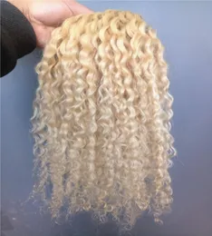 Brezilyalı Virgin Remy Kıvırcık Saç Acı Klipsi Doğal Kinky Curl İşlenmemiş Sarışın 613 İnsan Uzantıları 9254094