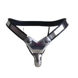 Y-Shaped Stainless Steel Male Chastity Cage Adjustable Curve Waist Belt Pants Full Closed Winding Cock Bdsm Devices Sex Toys For Man529