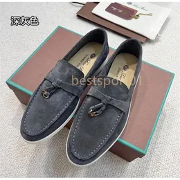 Mule loafers mocka kvinnor tofflor lägenheter loafers verkliga mocka moccasin storlek 35-45 lyxdesigner skor sommarslipor djupt ocra babouche charms walk linne b3