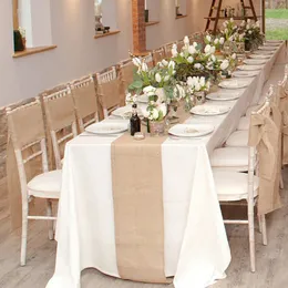 Burlap del tavolo da tavolo di juta vintage rustico rustico per tavolo da tavolo da tavolo per festival per matrimoni decorazioni per eventi