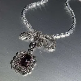 Set di zircone con collana a prua in cristallo diamante, catena versatile ed elegante, abito da sposa leggero, accessori per matrimoni