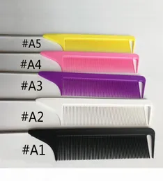 whole 20 50pcs carbon fiber Finetooth rat tail comb Metal Pin Antistatic Hair styling Beauty Tools3594592