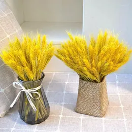 Fiori decorativi 50pcs mazzo orecchie di grano dell'orzo fiore secco bouquet decorazione di pasquale 2024 nozze da sposa eid mubarak