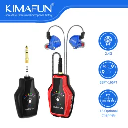 Cabos Kimafun 2.4g Sistema de IEM sem fio INEAR Monitor de áudio Ear fone de ouvido para palco de reinicialização de guitarra amplificador de guitarra amplificador de baixo