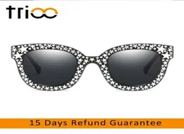 Óculos de sol Trioo Diamond Star Blink Square Shades feminino espelho UV400 Protection Sun Glasses for Women High Fashion Brand Design15799022