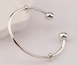 Dorapang 100925 Sterling Silver Original Moments Open Silver Bangle Logo Caps Fit Pan Fame Basic Bracelets Diy Jewelry9070155