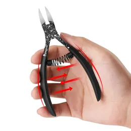 Black Nail Cuticle Scissor Nipper Ingrown Toenail Cutter Edge Clipper Dead Skin Remover Trimming Pliers Paronychia Pedicure Tool