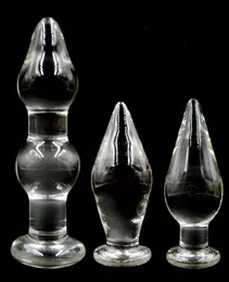 Dia 48mm till 80mm Pyrex Crystal Glass Anal Plug Big Long Glass Butt Plug Penis Vuxen Gspot Male Masturbator Dildo Gay Sex Toys Y203435260