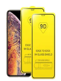 9D krökt härdat glas fullt täckkant täckning antiscratch skärmskydd för iPhone Xs XR XS Max X 7 8 Plus 6 6S1174043