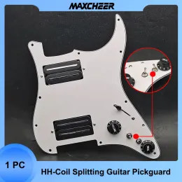 Kablar HHCOIL Spliting Electric Guitar PickGuard Two Blade Style High Output15k med två Humbucker Loaded Prewired Scratchplatta