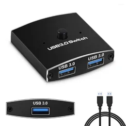 USBスイッチ2 PC 3.0セレクターKVM 5GBPS IN 1 OUT USB3.0プリンターキーボードマウスのための双方向シェラー