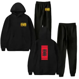 Raper KMN Gang Merch Men's Men Sets Sets Casual Tracksuit Dwukomowe zestaw bluzy z kapturem i spodnie dresowe garnitur sportowy