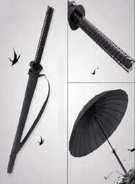 Persönlichkeit Samurai Regenschirme für Erwachsene langes Griff Anime -Messer Unbrellas undurchsichtig Sonnenschatten Regenschirm Ninja Schwert Aktivität Props6671628