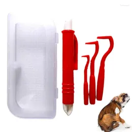 Dog Apparel Tick Remover Kit 4 Pcs Removal Tweezers Hooks Comb Flea Lice Supplies For Pet Cat Human Horse