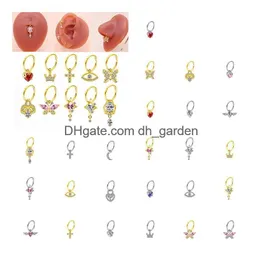 Diamond Anti Allergy Allergia in acciaio inossidabile anello anello anelli di bombole di anelli per piercing Rose Piercing Women Jewelry Will e Dandy GIF Dhgarden Dhkef