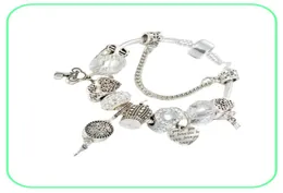 Strands Bracciale Charm White Crystal Beads Faiy Heart Cipante Gioielli Whole4999156