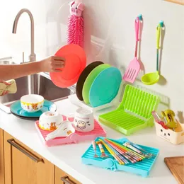 Küche Aufbewahrung Plastik Entwässerungsregal Waschbecken Filter Klappende Geschirrsbecken mit Schalen des Essstäbchens Praktische Wäsche