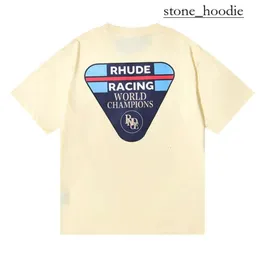 Rhude Hip Hop Streetwear Designer Mens T Shirt Fashion Rhude Shirt Wysokiej jakości krótkie rękawowe graficzne odzież Szybka sucha koszula Rhude Polo Tee 5489