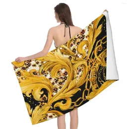 Towel Customized Quick Dry Microfiber Beach Bath Breathable Vintage Curl European Floral Pool Bathroom Towels