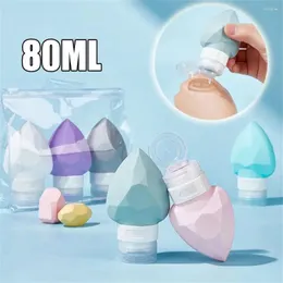 Bottiglie di stoccaggio da 80 ml silicone a cuore diamante bottiglia split a lozione morbida shampoo smettilo tubo contenitore viaggiare campione vuoto portatile