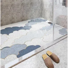 Bath Mats Bathroom Non-Slip Mat Fan-Shaped Shower Room Anti-Fall Floor Toilet Semicircle Foot Household