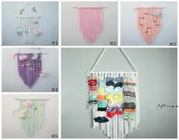 Baby Girl Hair Bows Aufbewahrungsgürtel Barrette Haarband Organizer Kinder Regenbogenfarbe Haarcliphalter DIY Hanging Lagerhalter RRA128268372