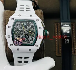 KV Factory High Edition Watch RM1103LMC 클래식 레이싱 시리즈 7750 플라잉 백 플라잉 타이밍 자동 기계식 세라믹 다이얼 R9469171