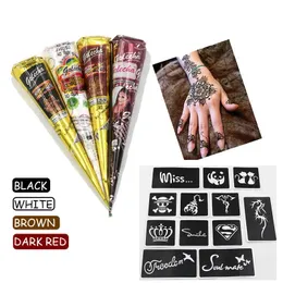 GOLECHA Black Brown Red White Henna Cones Indian Henna Tattoo Paste For Temporary Tattoo Body Art Sticker Mehndi Body Paint 240415