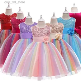 Flickans klänningar Girls Dress 2-12y paljetter Mesh Princess Dress Poncho Dress Girls Dress Girls Födelsedlänning Wedding Flower T240415