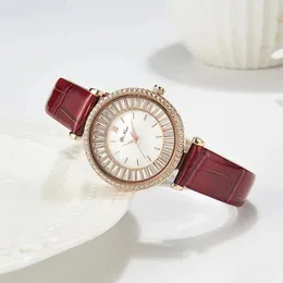 Orologi da polso eleganti e casual di alta qualità signore rosa oro rosa cingola in pelle full diamond women orologio orologio semplice orologio vintage di lusso