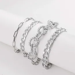 Korean Industry Personality Punk Metal Aluminum Fashion Suit Bracelet Fried Dough Twists Chain Alloy Jewelry Women
