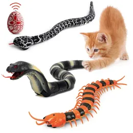 スマートセンシングインタラクティブなヘビ猫おもちゃ自動エレトロニックヘビキャットティーザーリングプレイUSB充電式ペット子猫犬センサーおもちゃ240411