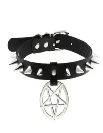 Spike Punk -Chokerkragen für Mädchen Goth Pentagramm Halskette Emo Halsgurt Cosplay Chocker Gothic Accessoires3793254