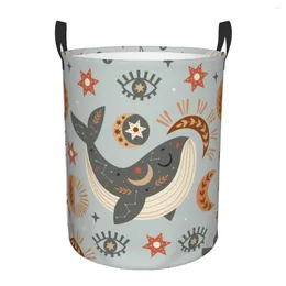 Borse per lavanderia Basket Celestial Whale Moon Eye Shlo Shum pieghevole vestiti sporchi giocattoli per la casa