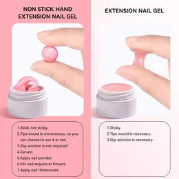 2024 15 ml Hard Jelly Extension Nail Gel Gel Polish French Nails Naken Pink White Clear Fiber Glass Gum för manikyr Förlängning för fransk manikyr