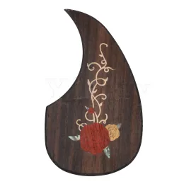 Kabel Yibuy Inlay Aufkleber Aufkleber Abziehbilder Rose Muster Holzgitarre Pickguard Kratzplatte mit doppelter Klebstoff für 4041inch Holzgitarre