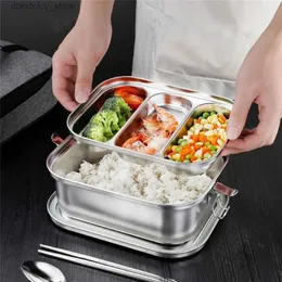 Scatole bento 1pc 304 per pranzo in acciaio inossidabile in acciaio inossidabile a doppio strato a doppia scatola di dinin box antiflegatura box bentowox con coperchio L49