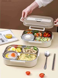 Bento Boxen im Worthbuy 18/8stainless Steel Lunch Box Bento Box für Schulkinder Büroangestellte Mikrowae Heatin Lunch Container Lebensmittel L49