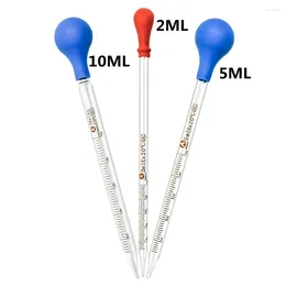 Garrafas de armazenamento 3 PCs 10/5/2ml de vidro pipetas graduadas transfere gotas de gotas para pipetas de líquido líquido de líquido de borracha com ponta de borracha